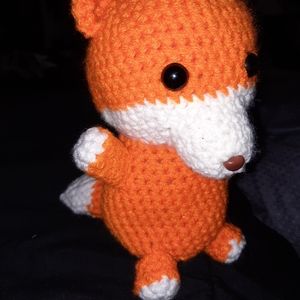 Handmade crochet baby fox